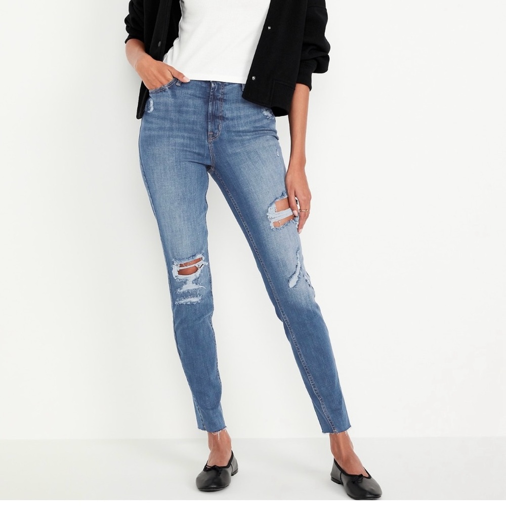Old Navy Dark Blue Extra High-Rise Rockstar Super Skinny Jeans💚